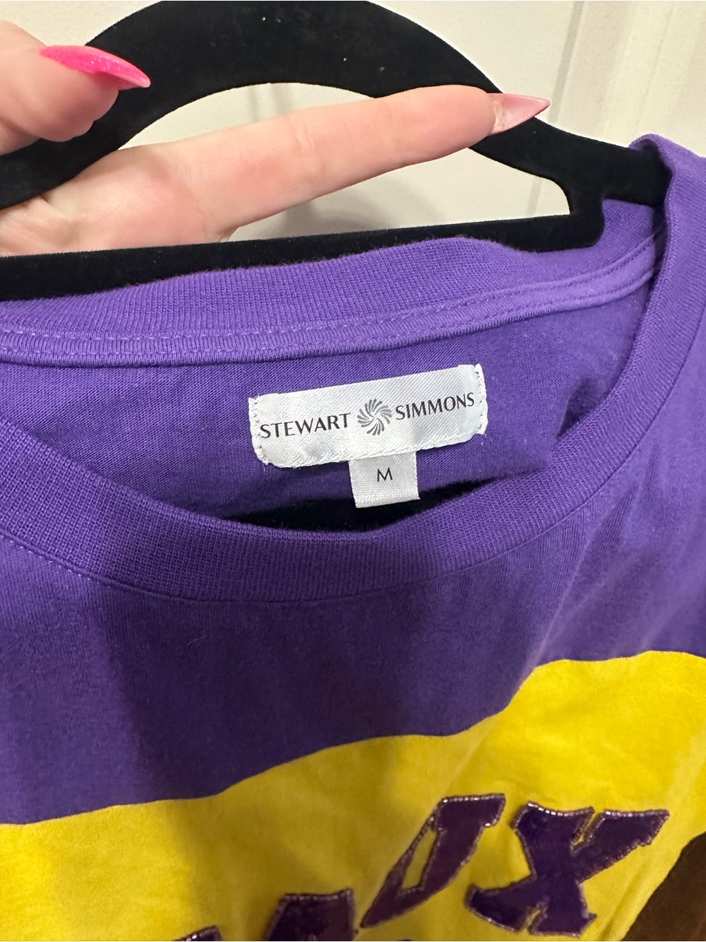 Purple and Yellow 'GEAUX' Crop Top - Picture 3 of 3